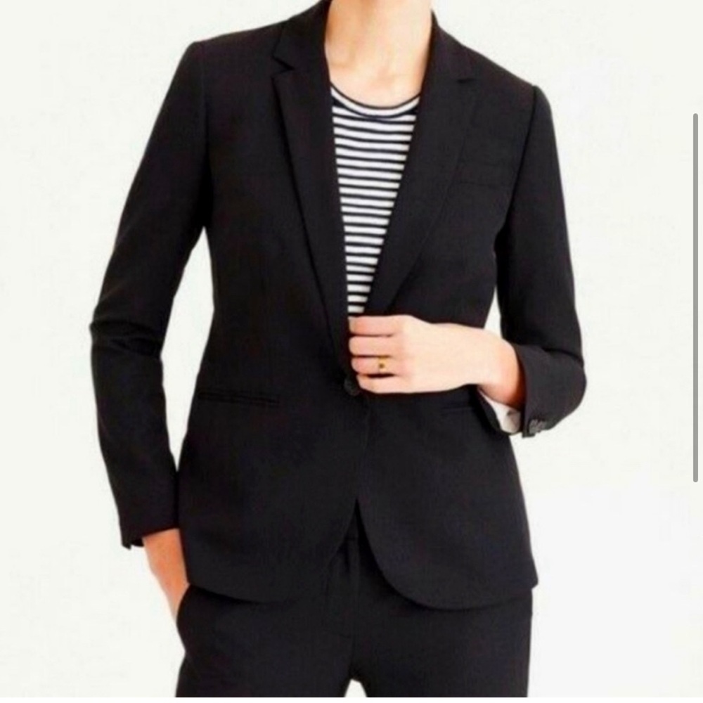 J. Crew Super 120’s Wool Single Breasted Classic Tailored Blazer, Size 8